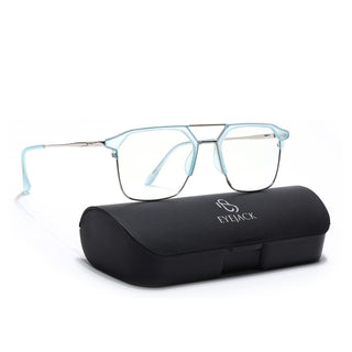 Eyejack Turbo Sky Blue Wayfarer Eyeglasses for Men & Women (95001FCL1450-C7)