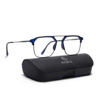 Eyejack Turbo Blue Wayfarer Eyeglasses for Men & Women (95001FCL1447-C4)