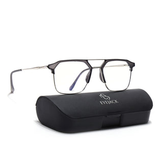 Eyejack Turbo Grey Wayfarer Eyeglasses for Men & Women (95001FCL1445-C2)