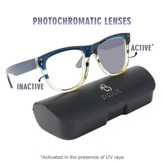 Eyejack Photochromic reverse technology Navy Blue & Yellow Sunglasses (1001CL602-C4)