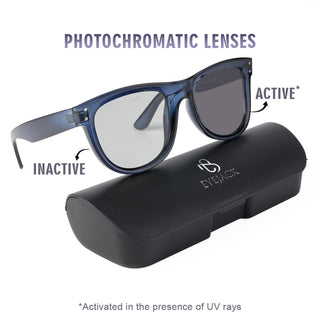 Eyejack Photochromic reverse technology Shine Blue Sunglasses (1001CL608-C10)