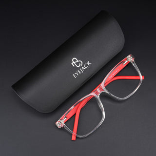 Eyejack Rush Transparent Square Eyeglasses for Men & Women (1001CL638-C4)