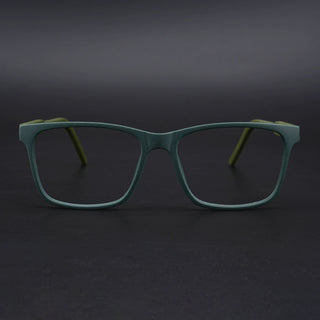 Eyejack Rush Green Square Eyeglasses for Men Women (1001CL640-C6)