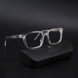 Eyejack Rush Transparent Square Eyeglasses for Men & Women (1002CL646-C2)