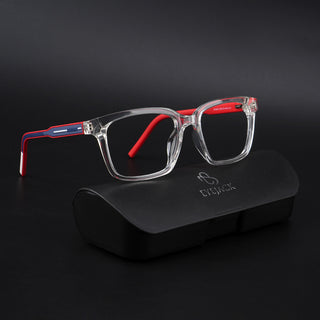 Eyejack Rush Transparent Square Eyeglasses for Men & Women (1002CL648-C4)