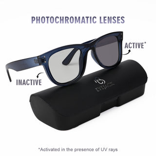 Eyejack Photochromic reverse technology Shine Blue Sunglasses (1003CL632-C10)