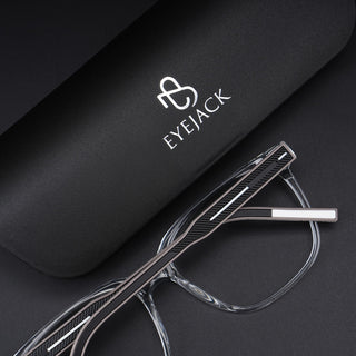 Eyejack Rush Transparent Square Eyeglasses for Men & Women (1003CL656-C2)