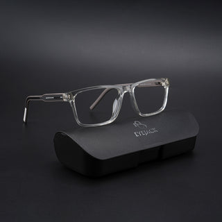 Eyejack Rush Transparent Square Eyeglasses for Men & Women (1004CL666-C2)