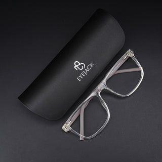 Eyejack Rush Transparent Square Eyeglasses for Men & Women (1006CL686-C2)