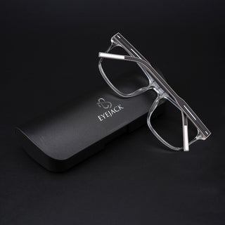 Eyejack Rush Transparent Square Eyeglasses for Men & Women (1006CL686-C2)