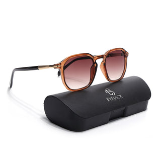 Eyejack Transparent Brown Square Sunglasses for Men & Women (1115CL1087)