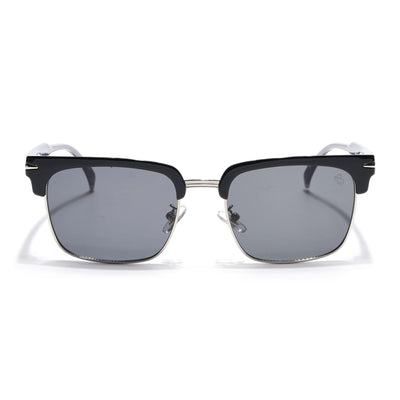 Eyejack Black & Silver Square Sunglasses for Men & Women (1119CL1088)