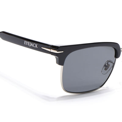 Eyejack Black & Silver Square Sunglasses for Men & Women (1119CL1088)