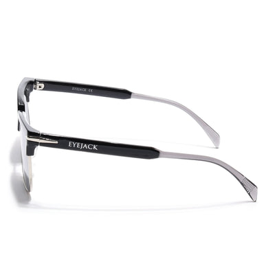 Eyejack Black & Silver Square Sunglasses for Men & Women (1119CL1088)
