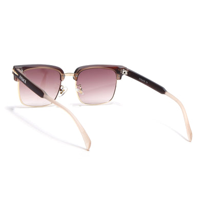 Eyejack Brown & Golden Square Sunglasses for Men & Women (1119CL1090)