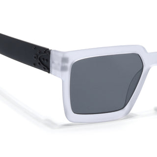 Eyejack Grey Square Sunglasses for Men & Women (1126CL1031)