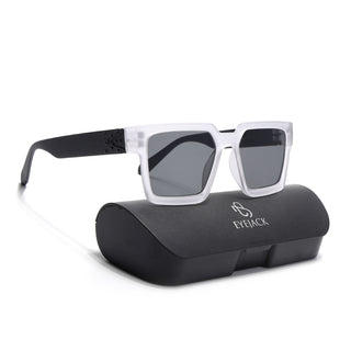 Eyejack Grey Square Sunglasses for Men & Women (1126CL1031)