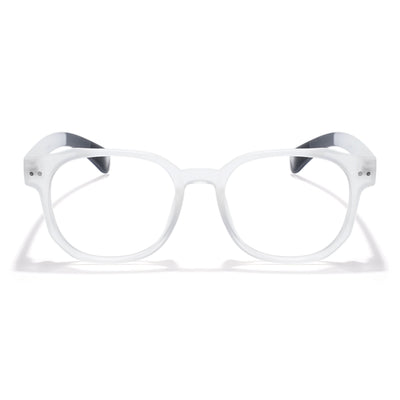 Eyejack Thunder Matt Transparent Round Eyeglasses for Men & Women (1387CL562-C4)