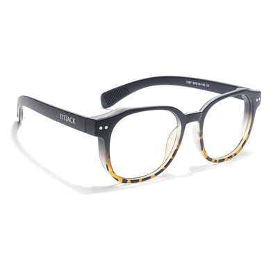 Eyejack Thunder Black & Demi Brown Round Eyeglasses for Men & Women (1387CL563-C5)
