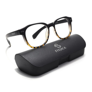 Eyejack Thunder Black & Demi Brown Round Eyeglasses for Men & Women (1387CL563-C5)