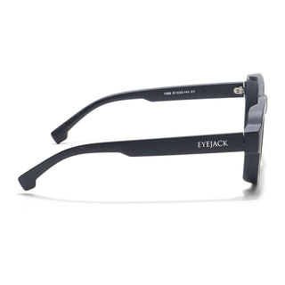 Eyejack Thunder Black Square Eyeglasses for Men & Women (1388CL564-C1)