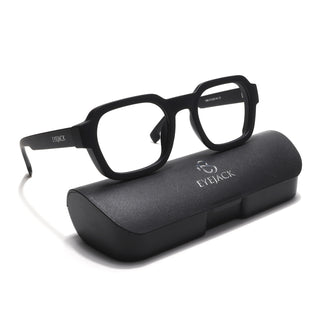 Eyejack Thunder Black Square Eyeglasses for Men & Women (1388CL564-C1)