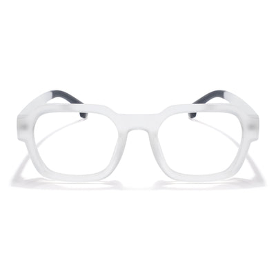 Eyejack Thunder Matt Transparent Square Eyeglasses for Men & Women (1388CL567-C4)