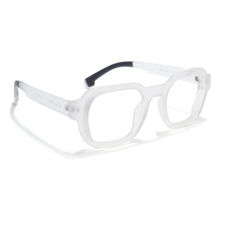 Eyejack Thunder Matt Transparent Square Eyeglasses for Men & Women (1388CL567-C4)