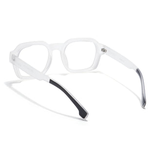 Eyejack Thunder Matt Transparent Square Eyeglasses for Men & Women (1388CL567-C4)