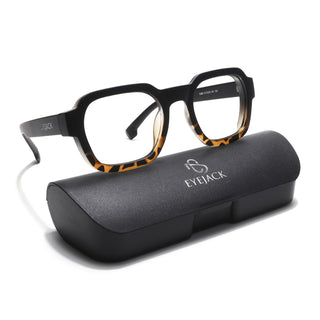 Eyejack Thunder Black & Demi Brown Square Eyeglasses for Men & Women (1388CL568-C5)