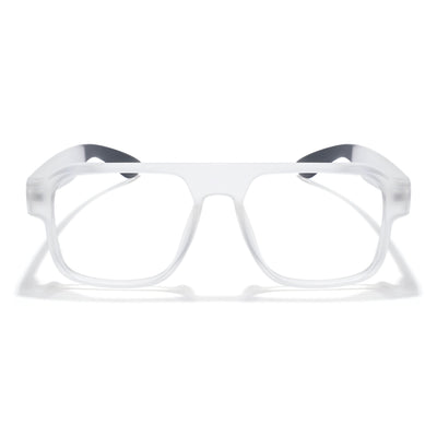 Eyejack Thunder Matt Transparent Square Eyeglasses for Men & Women (1389CL570-C2)