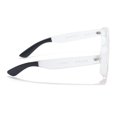 Eyejack Thunder Matt Transparent Square Eyeglasses for Men & Women (1389CL570-C2)