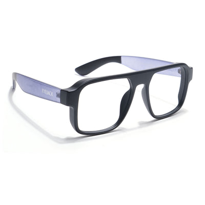 Eyejack Thunder Black Square Eyeglasses for Men & Women (1389CL571-C3)