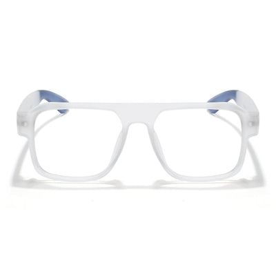 Eyejack Thunder Matt Transparent Square Eyeglasses for Men & Women (1389CL572-C4)