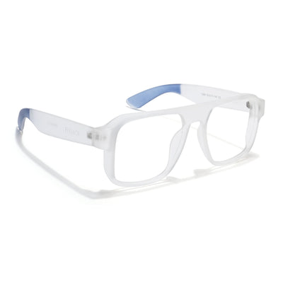 Eyejack Thunder Matt Transparent Square Eyeglasses for Men & Women (1389CL572-C4)