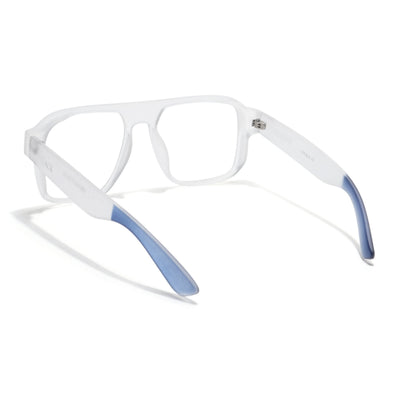 Eyejack Thunder Matt Transparent Square Eyeglasses for Men & Women (1389CL572-C4)