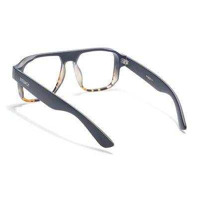 Eyejack Thunder Black & Demi Brown Square Eyeglasses for Men & Women (1389CL573-C5)