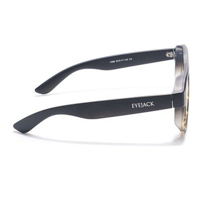 Eyejack Thunder Black & Demi Brown Square Eyeglasses for Men & Women (1389CL573-C5)