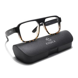 Eyejack Thunder Black & Demi Brown Square Eyeglasses for Men & Women (1389CL573-C5)