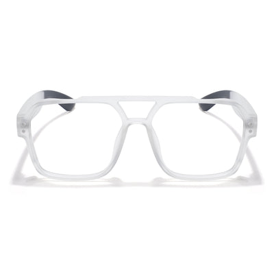 Eyejack Thunder Matt Transparent Wayfarer Eyeglasses for Men & Women (1390CL575-C2)