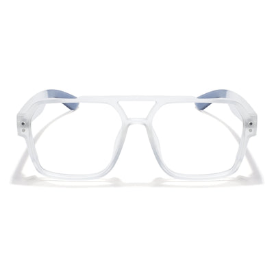 Eyejack Thunder Matt Transparent Wayfarer Eyeglasses for Men & Women (1390CL577-C4)