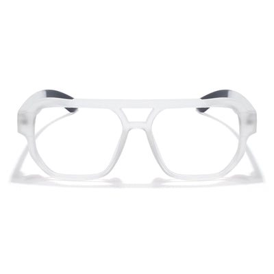 Eyejack Thunder Matt Transparent Wayfarer Eyeglasses for Men & Women (1391CL580-C2)