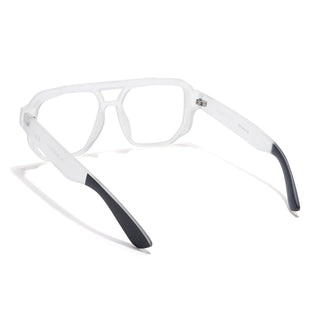 Eyejack Thunder Matt Transparent Wayfarer Eyeglasses for Men & Women (1391CL580-C2)