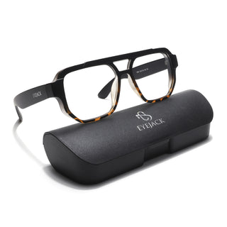 Eyejack Thunder Black & Demi Brown Wayfarer Eyeglasses for Men & Women (1391CL583-C5)