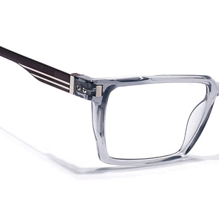 Eyejack Transparent Grey Rectangle Eyeglasses for Men & Women (162001FCL2441)