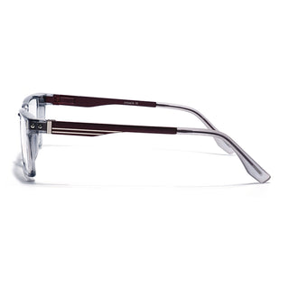 Eyejack Transparent Grey Rectangle Eyeglasses for Men & Women (162001FCL2441)