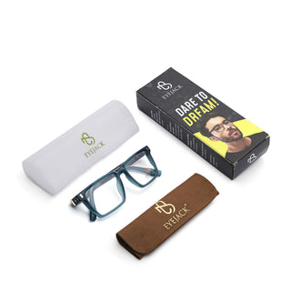 Eyejack Sea Green Rectangle Eyeglasses for Men & Women (162001FCL2443)