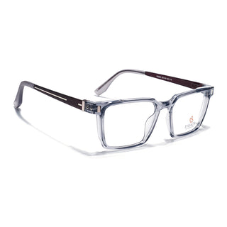 Eyejack Transparent Grey Rectangle Eyeglasses for Men & Women (162002FCL2453)