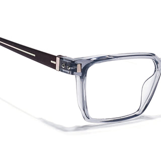 Eyejack Transparent Grey Rectangle Eyeglasses for Men & Women (162002FCL2453)