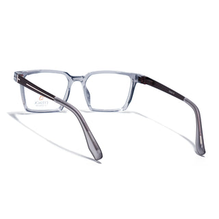 Eyejack Transparent Grey Rectangle Eyeglasses for Men & Women (162002FCL2453)